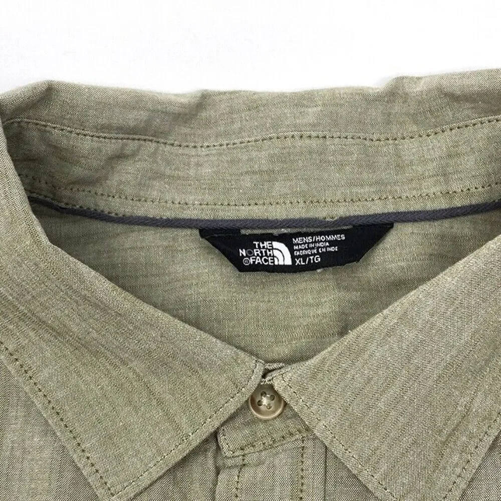 The North Face Shirt Mens XL Tanish Short Sleeve Button-Down Shirt Inside Pocket